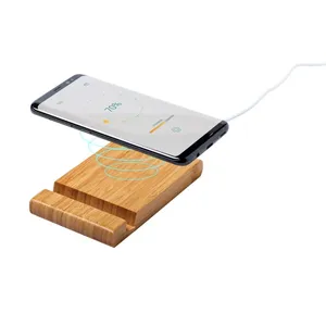 Caricabatterie Wireless in Bambù Restix, Power Bank Ecologico Promozionale per Gadget - Product Image 3