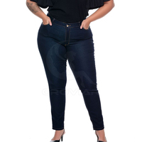 Jeans déchirés décontractés taille haute élastiques et colorés brodés sur mesure pour femme grande taille – Vente en gros