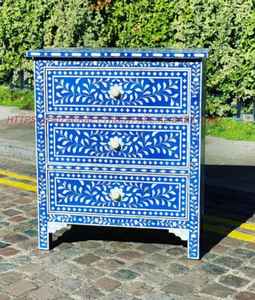 Table d'appoint en bois antique au design moderne avec incrustation d'os pour chambre à coucher, entrée d'hôtel, salon, bureau de supermarché - De chez From - Product Image 5