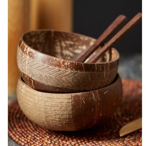 Tazón de Cáscara de Coco Natural Orgánico, Tazón de Ramen para Smoothies Hecho a Mano Ecológico, Plato de Cocina Sostenible, Regalo de Boda - Product Image 1