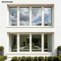 Fenêtre fixe à rupture de pont thermique de qualité marine, verre résistant au sel, fenêtres fixes en aluminium pour la construction de villas en bord de mer