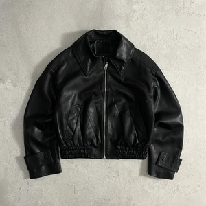 Veste zippée en cuir pour homme, coupe ample, imperméable, personnalisable avec logo OEM, style streetwear - Product Image 2