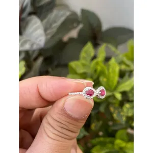 925 <b>Silver</b> Natural Ruby <b>Statement</b> <b>Ring</b> 24K Gold Plated Boho Style Romantic Everyday Wear Gemstone <b>Ring</b> - Product Image 2