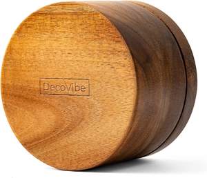 Boîte à sel d'acacia divisée avec émerillon magnétique-Cave à épices en bois à 2 compartiments-Rangement élégant en bois pour condiments - Product Image 6