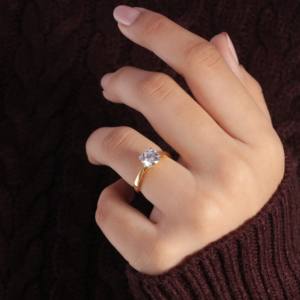 925 plata esterlina romántica boda compromiso banda joyería 1CT D Color redondo alta calidad Moissanite anillo para mujeres - Product Image 6