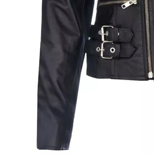 <b>Men's</b> PU Leather Moto Biker Jacket Turn-down Collar Zipper Closure Slim Fit Regular Length Solid Color Autumn Wear - Product Image 3