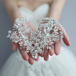 Accessoires de cheveux de mariée du sud Barrette de cheveux en cristal strass Casque pour femmes pour le maquillage de mariage en alliage - Product Image 6