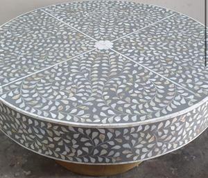 Table basse en nacre avec logo personnalisé, design personnalisable pour salon, qualité standard - Product Image 5