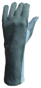 Elastic wrist Long sleeve Strong grip Leather Heat Resistant customized Leather & Aramid Knitted Fabric Flight <b>gloves</b> - Product Image 3