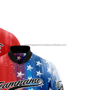 Chaqueta universitaria transpirable a prueba de viento de lana 100% personalizada para hombres de equipos modernos, ropa de grupo con cuello levantado a la moda, bordado frontal - Product Image 4