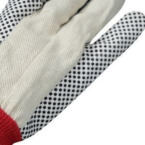 Poignet tricoté rouge PVC pointillé toile gants de travail coton matériel perceuse pointillé gants pour jardin travail gants de sécurité - Product Image 5