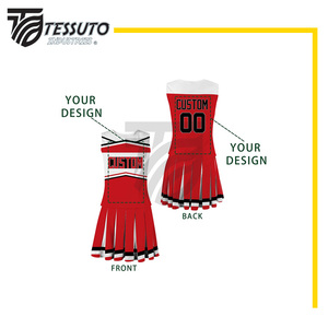 Meilleur prix uniforme de pom-pom girl sans manches uniformes professionnels de sublimation Offre Spéciale uniforme de pom-pom girl de bonne qualité - Product Image 4