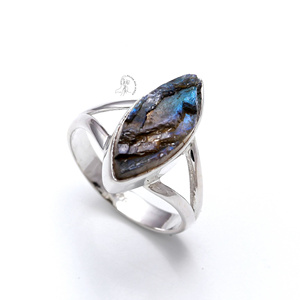 925 Solid Sterling Silver Blue Labradoride Druzy Gemstone Ring <b>Handmade</b> <b>Jewelry</b> Semiprecious Natural Healing Gemstone Ring - Product Image 1