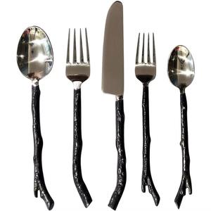 Stainless Steel <b>Set</b> Of 4 Flatware Ideal Kitchenware Tabletop Home Hotel Use Silver Color Plated Finished Cutlery Luxury Handle - Product Image 5
