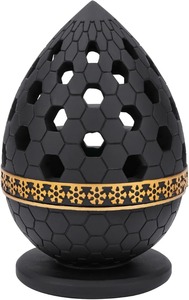 <b>Oud</b> Bakhoor Stainless Steel <b>Incense</b> Burner with Honeycomb Design Eco-Friendly Home Decoration Black Gold - Product Image 3