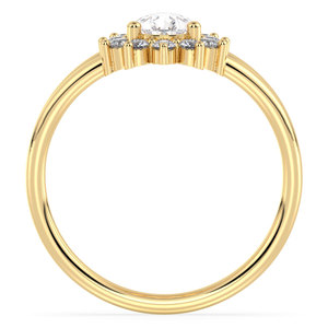 Anillo de Compromiso con Halo de Moissanita de Corte Pera de 0.88 Quilates, Oro Sólido de 14K/18K, Fabricante REYES, Regalo de Boda para Mujer, Joyería Fina - Product Image 5