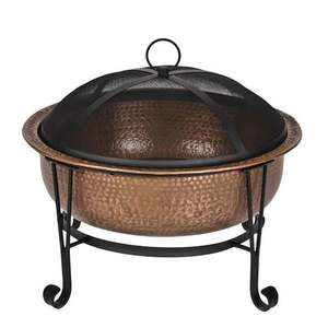 Brasero en fer forgé avec bol rond traditionnel et fonctionnalité de chauffage extérieur moderne - Product Image 1