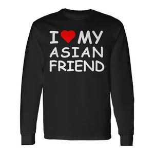 T-shirt a maniche lunghe I Love My Asian Friend - Product Image 1