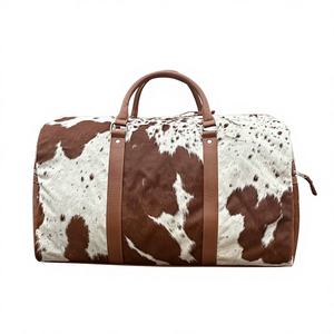 Sac de voyage unisexe en cuir de vachette à poils, style western, LHDB-0155 - Product Image 5