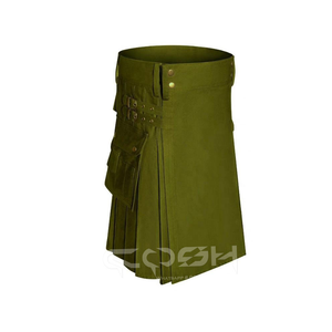 COSH KILTS Kilt utilitaire vert olive personnalisé Matériau durable avec poches renforcées - Product Image 1