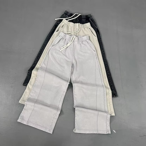 Custom Washed 100% Cotton 400gsm Streetwear Chándales French Terry Pantalones de chándal sueltos de gran tamaño Pantalones de chándal de peso pesado - Product Image 2