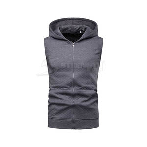 Cotton <b>Sleeveless</b> <b>Hoodie</b> for Gym Training and Outdoor Activities Fitness Pattern Digital Printing Winter Sports <b>Hoodie</b> - Product Image 4