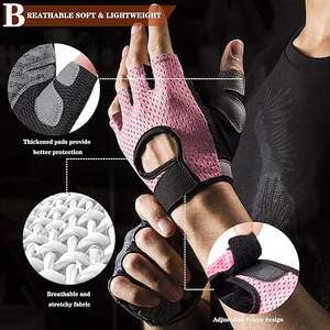 Guantes de Ciclismo Elásticos de Medio Dedo y Palma Completa para Hombre/Mujer, Antideslizantes, con Amortiguación y Acolchado para Ciclismo de Montaña/Carretera y Levantamiento de Pesas - Product Image 3
