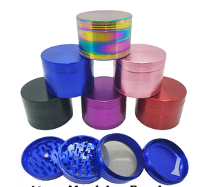 63mm Premium 4 Part Leaf Matte Herb Grinder Aluminum Herb Grinder Price Products Herb Magnetic Grinder Crusher Shark Teeth 7 C - Product Image 1