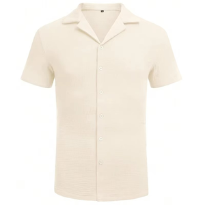 Polos pour hommes respirants de couleur unie à boutons et col personnalisé avec boutons de grande taille pour l'été - Product Image 5