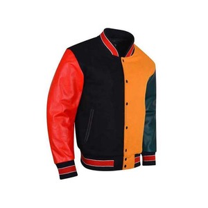 Wholesale High Street <b>Men's</b> Custom Baseball Varsity <b>Jackets</b> Winter OEM Service Contrast Color College Baseball <b>Jacket</b> For <b>Men</b> - Product Image 4