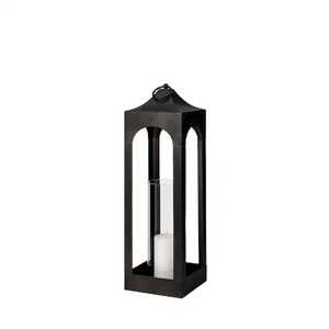 Lanterne à bougie en fer forgé, couleur noire, pour la décoration de la maison, les mariages, les fêtes, les lanternes suspendues et au sol - Product Image 3