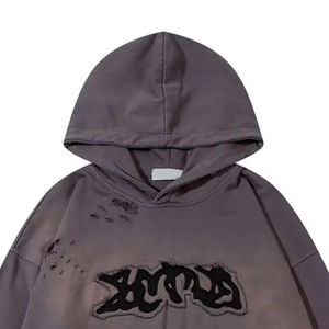 Diseño de corte Sudadera con capucha bordada de peso pesado para hombre Estilo callejero de invierno Sudaderas con capucha de gran tamaño Mejor precio Venta caliente Diseño de tendencia - Product Image 4