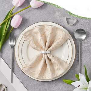 Ensemble de porte-serviettes en acier inoxydable de luxe moderne pour mariage, durable, écologique, demi-cercle, or mat - Product Image 5