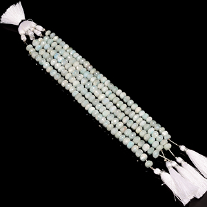 Cuentas de ópalo azul, cuentas facetadas Rondelle de piedras preciosas de ópalo azul, cuentas de piedras preciosas de ópalo azul para la fabricación de joyas - Product Image 4