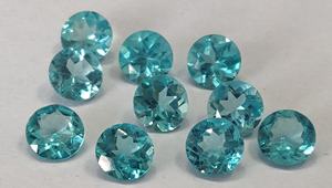 Apatite de couleur Paraiba naturelle coupe ronde 5mm à facettes-Apatite lâche excellente qualité bonne couleur Apatite ronde - Product Image 3