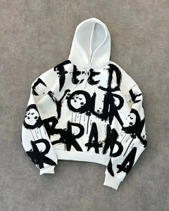 American High Street Fashion Brand Letter Graffiti Print Oversized Sweatshirt homme hoodi Y2k Fashion Harajuku Pullover Hoodie - Product Image 1