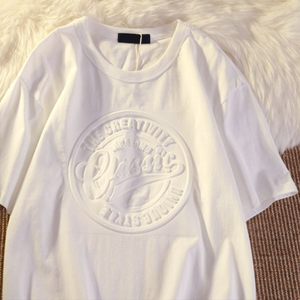 T-shirt pour homme personnalisé, poids lourd, design épaules tombantes, 100% coton, 180 g/m², tricoté, écologique, impression 3D en relief, haut de gamme - Product Image 3