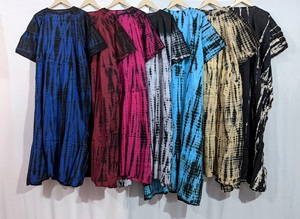 Vestido caftán de algodón Tie Dye para adultos de talla grande holgado estampado de verano vestido sin mangas para mujer cintura Natural ropa de calle sencilla - Product Image 5