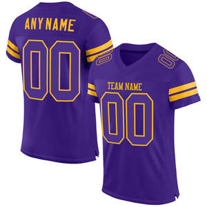 Vente en gros de maillots de football violets personnalisés pour hommes pour les loisirs de plein air maillots de football américain personnalisés pour le jeu violet - Product Image 1