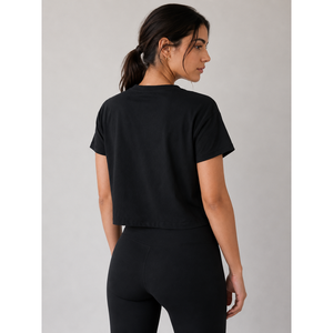 T-shirt noir pour femme, manches courtes, col rond, avec logo Hustlers blanc, 100% coton, séchage rapide, respirant, printemps/été - Product Image 3