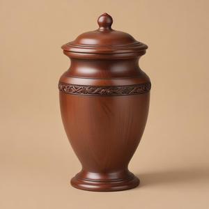 โกศใส่ศพพร้อมไม้แข็งทำด้วยมือรูปทรงกลมทำด้วยมือออกแบบเฉพาะขี้เถ้ามนุษย์สำหรับขาย - Product Image 5