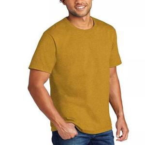 Camiseta de manga corta Ropa de verano Ropa de hombre Cuello alto Calidad superior Liso Oversize 100% Camiseta de algodón para hombres Loose Fit - Product Image 1