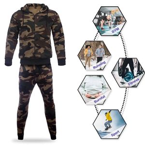 Survêtement d'entraînement à fermeture éclair pour hommes, ensembles de jogging imprimés avec capuche pour l'hiver, survêtement d'entraînement d'hiver pour hommes, vente en gros - Product Image 6