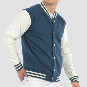 OEM Custom Logo Varsity <b>Jacket</b> for <b>Men</b> <b>Thin</b> High Street Stand Baseball Bomber with Embroidery Winter Letterman <b>Jacket</b> - Product Image 3