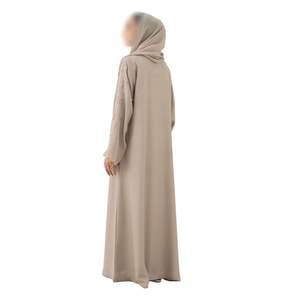 Grey Linen Look Abaya Modest Fashion For <b>Women</b> Long Sleeve Islamic Maxi Dress Premium Quality Simple Dubai Style <b>Kaftan</b> - Product Image 2