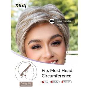 วิกผมสังเคราะห์แบบ Pixie รุ่น Bella-DWY ฟรีพาร์ท  พร้อมเชือกผูกแบบใส สีบลอนด์ฟอกขาว - Product Image 6