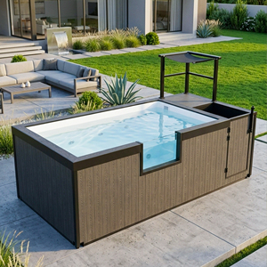 Above Ground Fiberglass Multifunctional Rectangular Swimming Pool Swim Spa with Custom Capacity Outdoor Water Fun Pool - Product Image 5