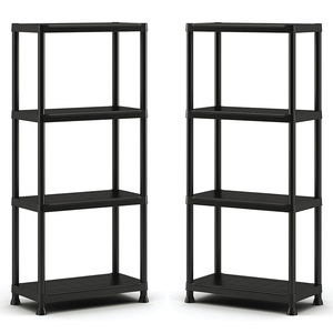 Ripiani in plastica a 4 ripiani per uso resistente 60x30x135 cm capacità 80 kg per uso Garage e magazzino - Product Image 1