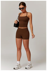 Conjunto de yoga ecológico de cintura alta para mujer, comodidad, flexibilidad, ligero, transpirable, chándales ajustados sólidos para verano - Product Image 4