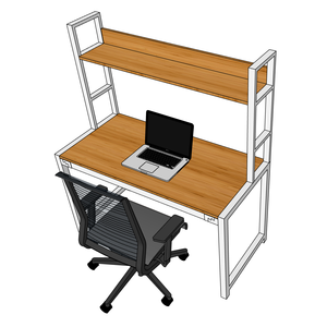<b>Bamboo</b> Standing <b>Table</b> & Shelf Set 60x128x150cm Easy Installation - Product Image 1